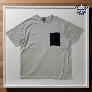 BOOHOO MAN OVERSIZED FIT BLACK AND GRAY POCKET TEE SIZE MEDIUM STREETWEAR